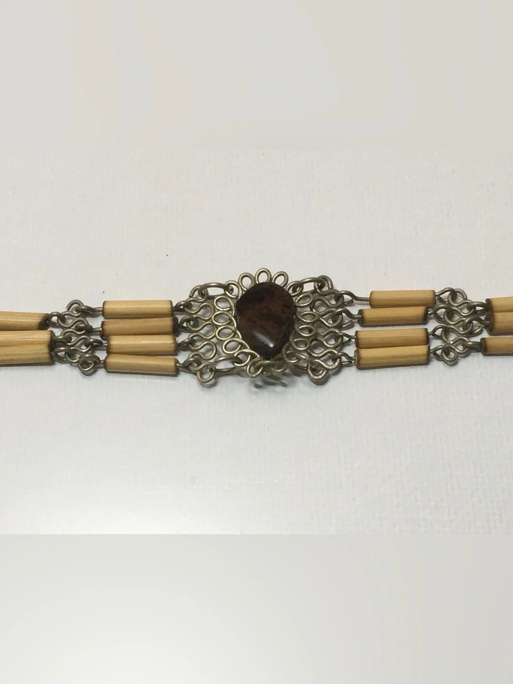 Beaded Multi-Strand Brown Stone Bracelet
